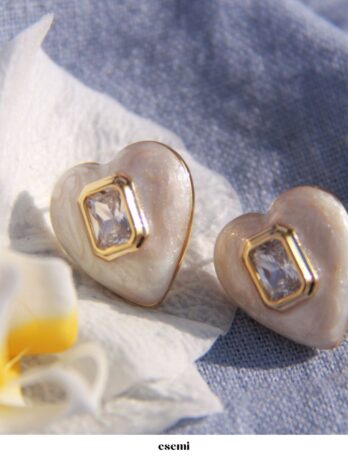 Kolczyki serca z cyrkonią